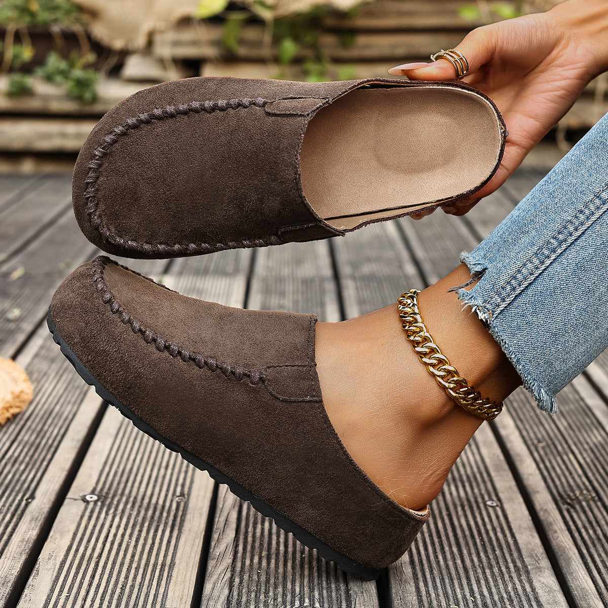 Zayella - Cushioned Walking Shoes - Brown