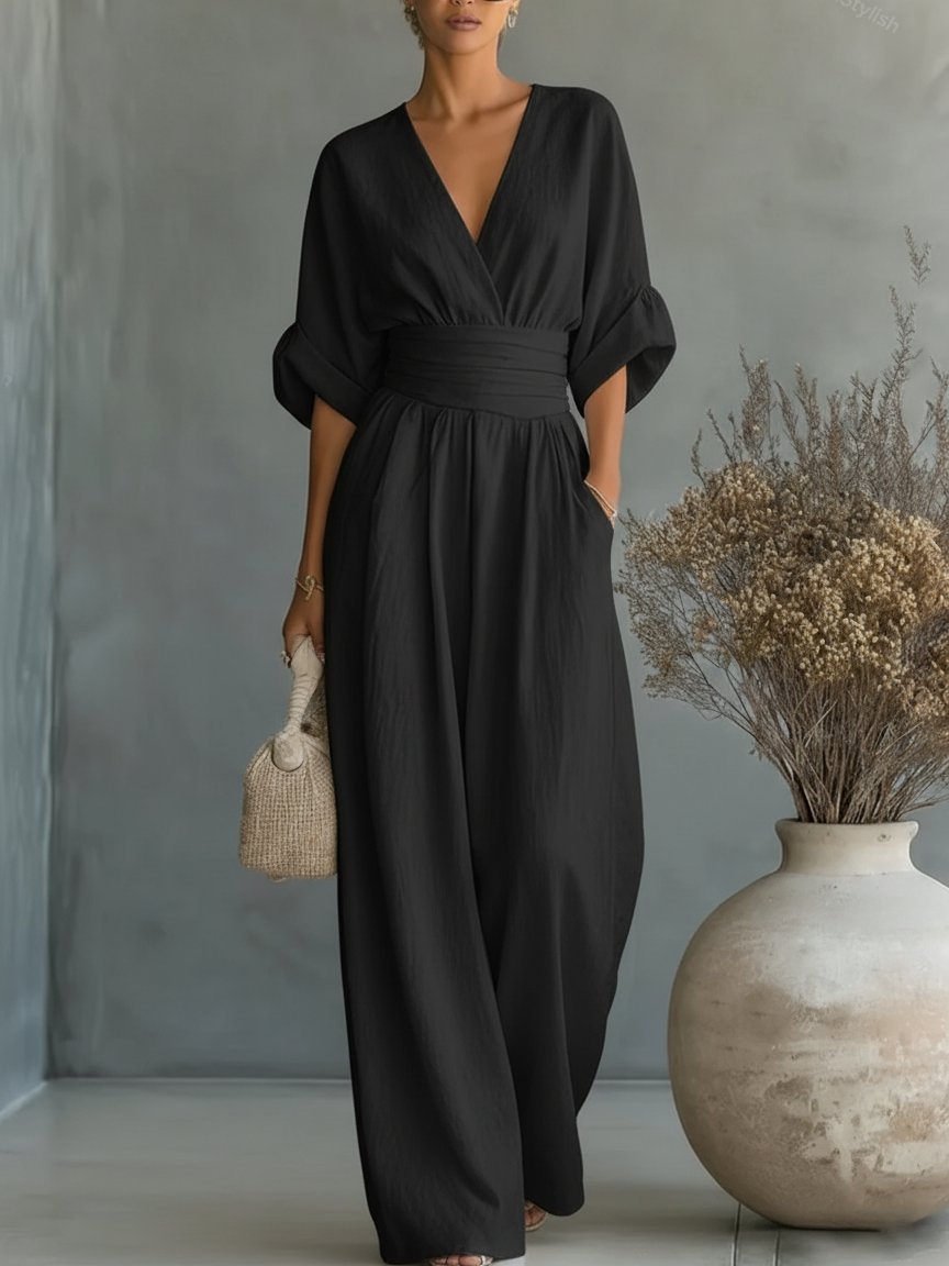 Ainslee - Soft-Touch Wide-Leg Jumpsuit - White