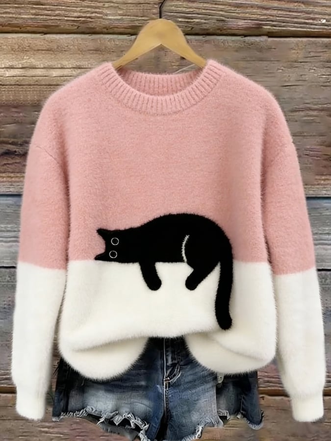 Maya - Soft-Touch Knit Jumper - Light blue