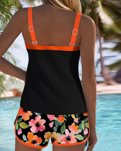 Orlira - Elegant Two-Piece Tankini Set - Orange