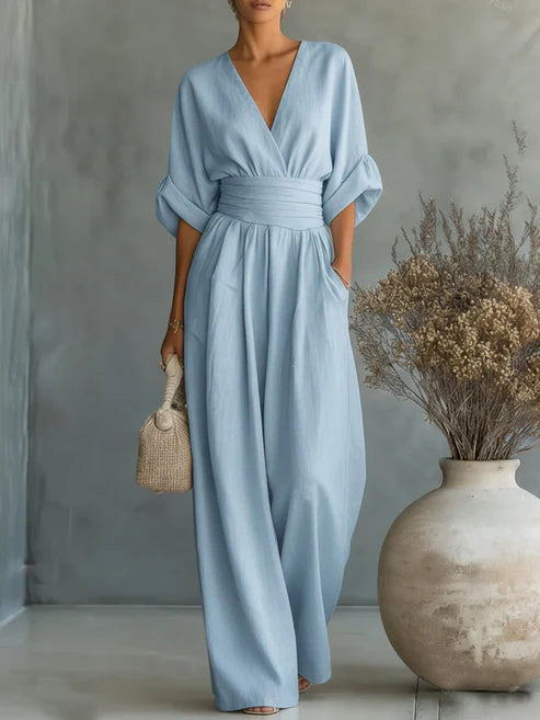 Ainslee - Soft-Touch Wide-Leg Jumpsuit - White