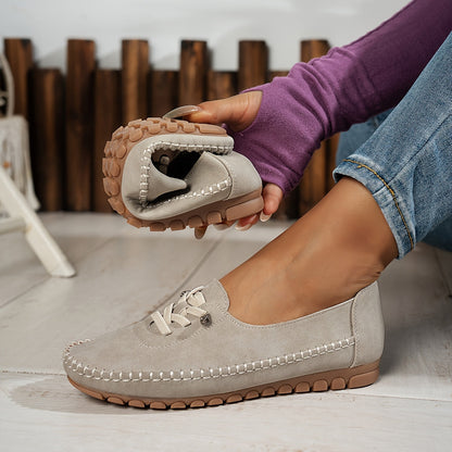 Oline - Cushioned Slip-On Shoes - Beige