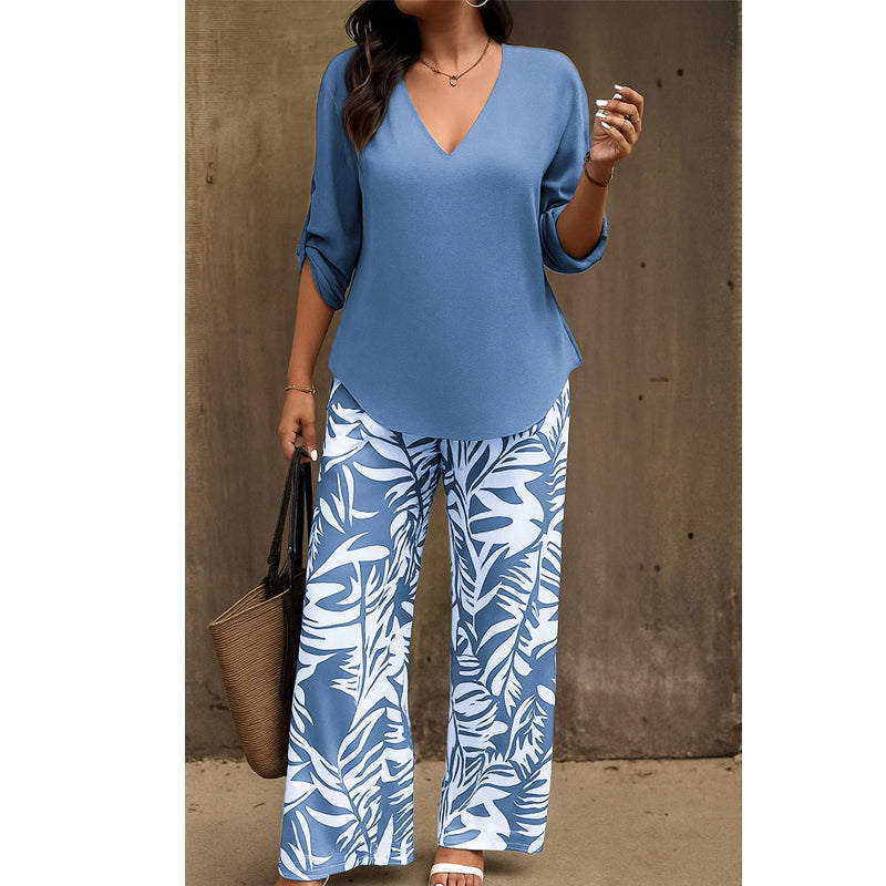 Elvira - Soft-Touch Two-Piece Set - Blue