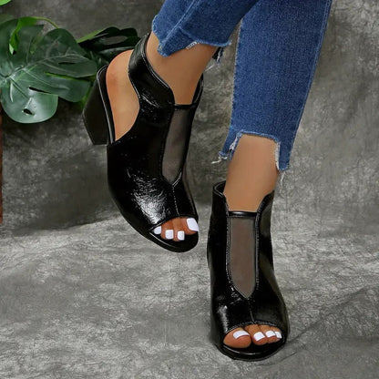 Rumi - Supportive Open-Toe Mules - Black