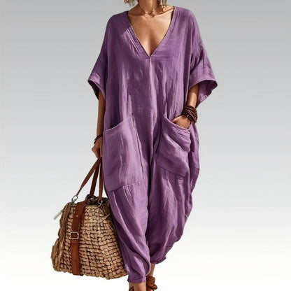 Evelisse - Breezy Batwing Pocket Jumpsuit - Pink