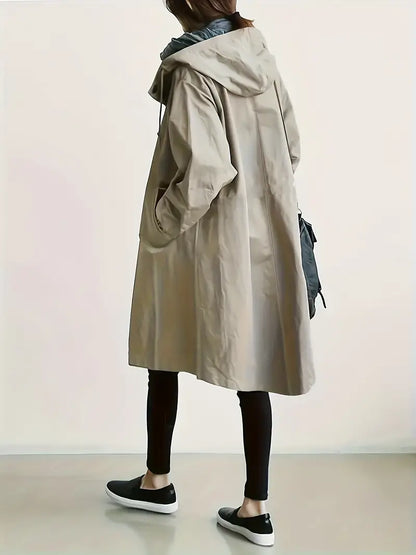 Lyonesse - Water-Resistant Oversized Trench Coat - Light Grey