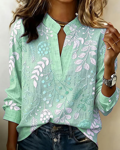 Brielle - Soft-Touch Blouse - Grey-green