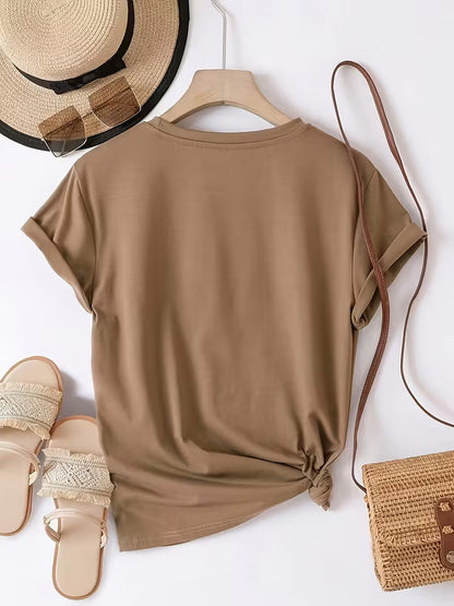 Sarai - Coffee Heart Graphic T-Shirt - Taupe