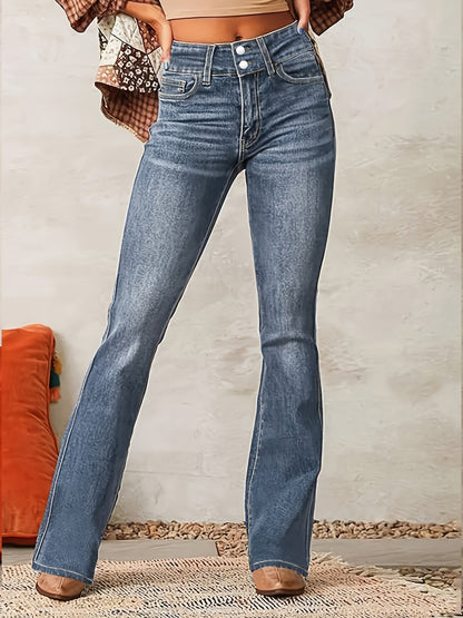 Evarra - Soft-Stretch High-Rise Flared Jeans - Black