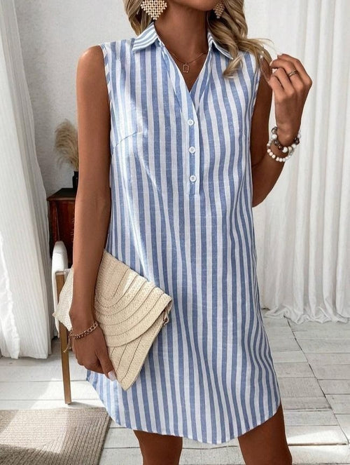 Anora - Soft-Touch Striped Shirt Dress - Pink