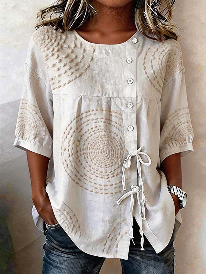 Kalliope - Button Front Casual Blouse