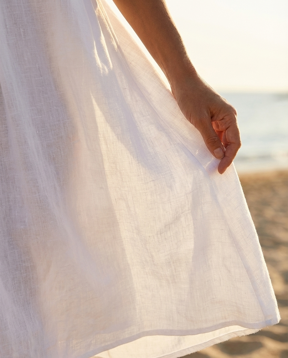 Kallista - Breezy Linen Dress - White