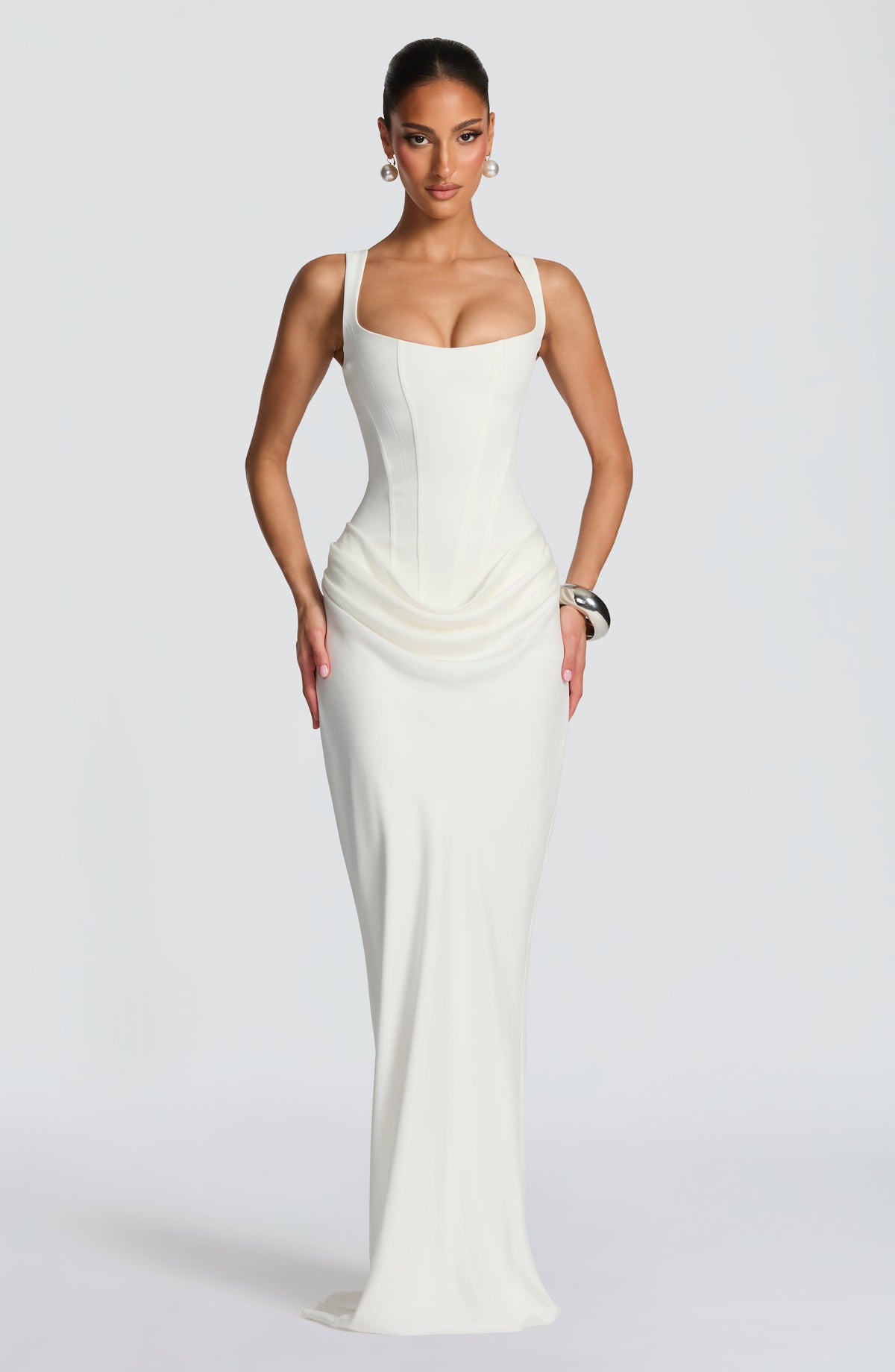 Naomi - Silky Maxi Dress - Wine Red