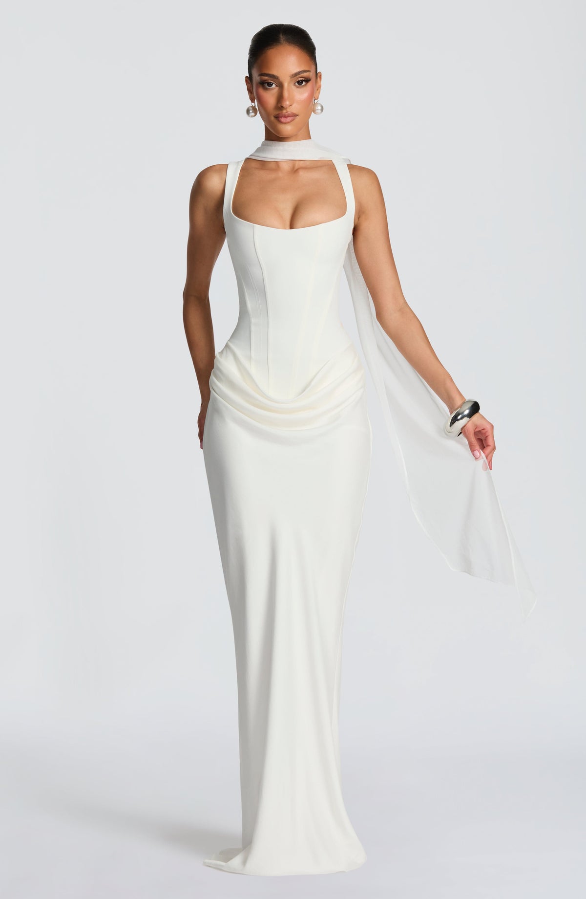 Naomi - Silky Maxi Dress - Wine Red