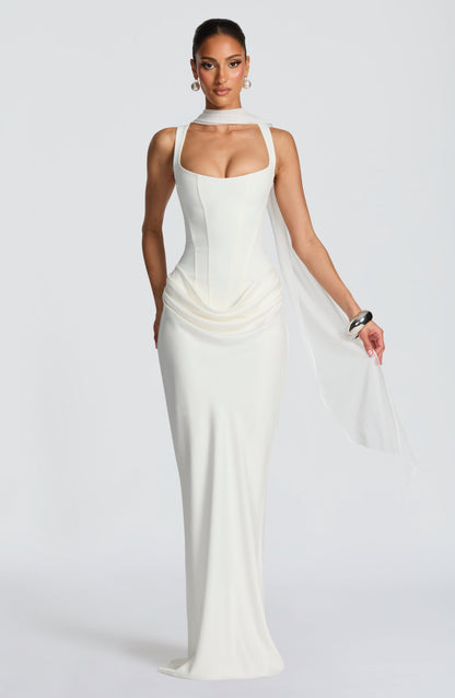 Naomi - Silky Maxi Dress - Wine Red