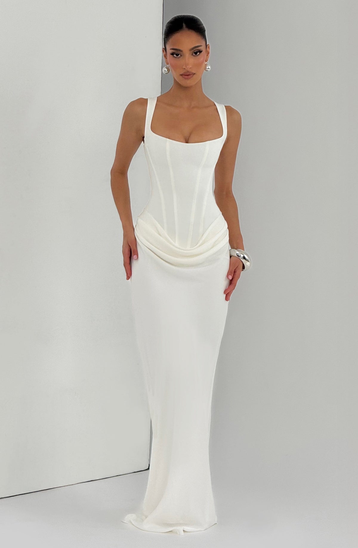 Naomi - Silky Maxi Dress - Wine Red