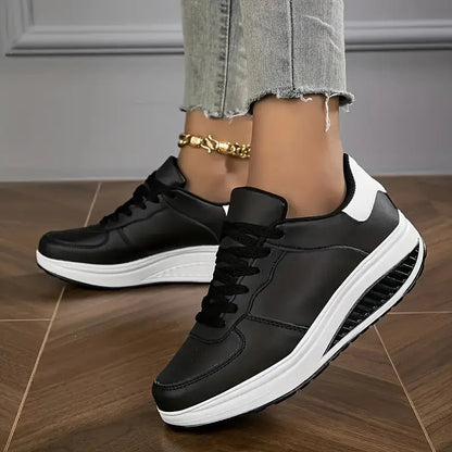 Qira - Platform Lace-Up Sneakers - White