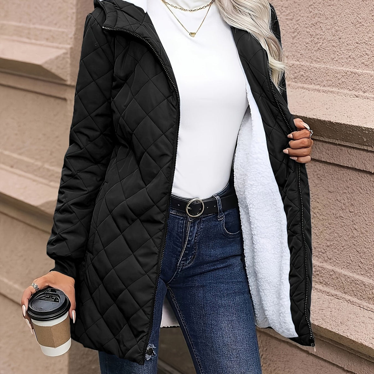 Telya - Insulated Quilted Jacket - Dark Grey