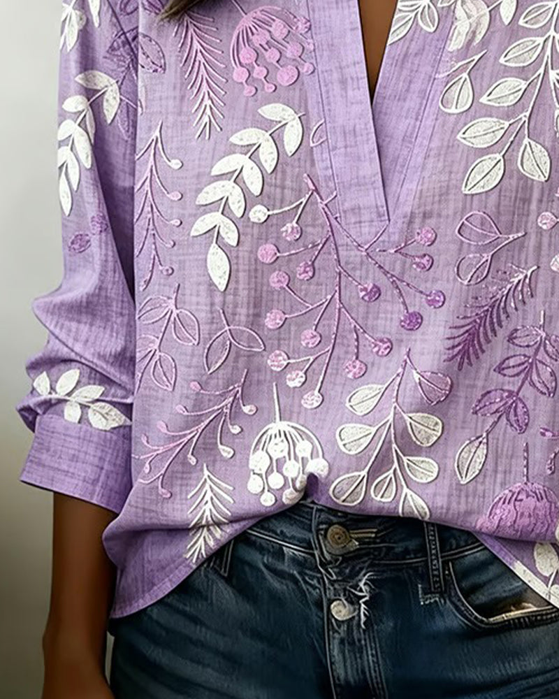 Brielle - Soft-Touch Blouse - Purple