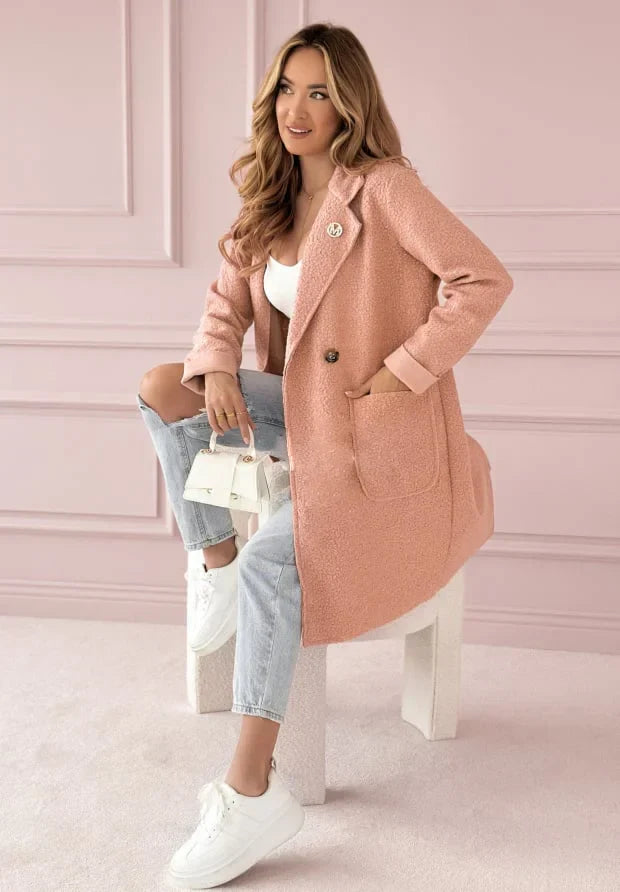 Olysera - Textured Long Coat - Rose