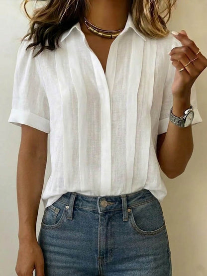 Ionea - Short Sleeve Button Shirt - White