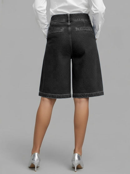 Berenice - Denim Wrap Skort - Navy Blue