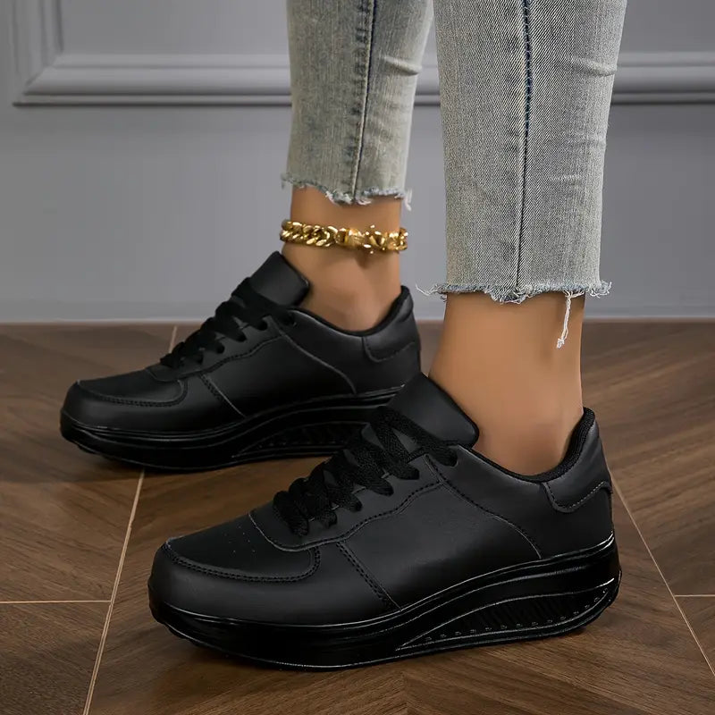 Qira - Platform Lace-Up Sneakers - White