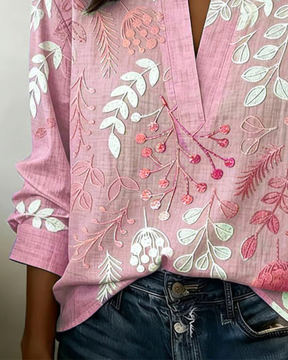 Brielle - Soft-Touch Blouse - Blue