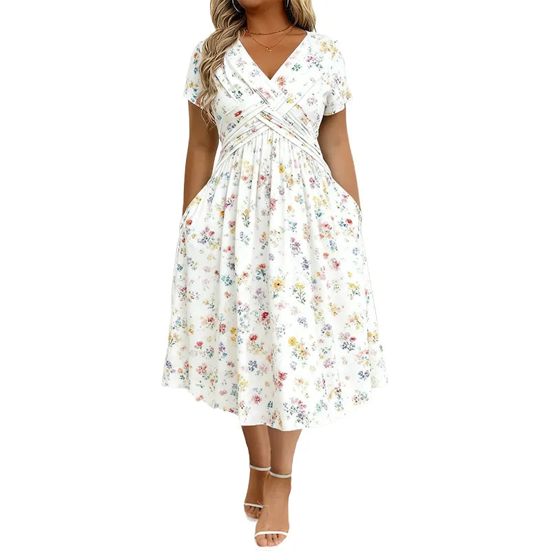 Vivica - Premium Midi Dress - White