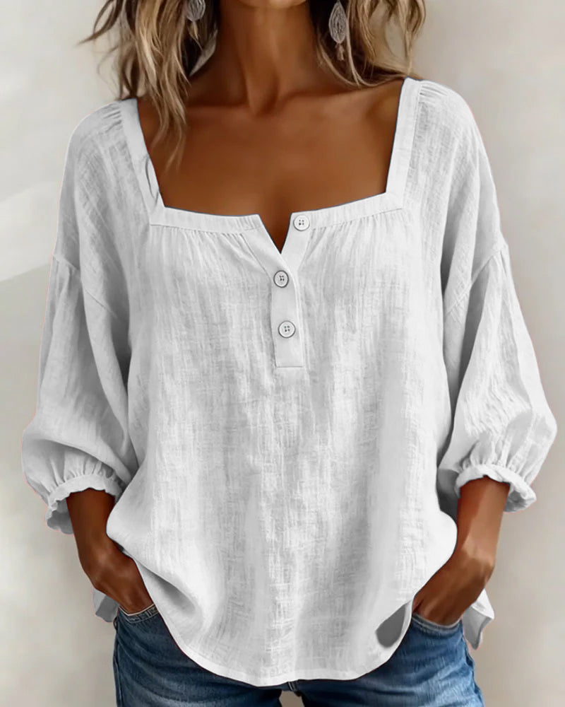 Zoya - Breezy Linen Blouse - Pink