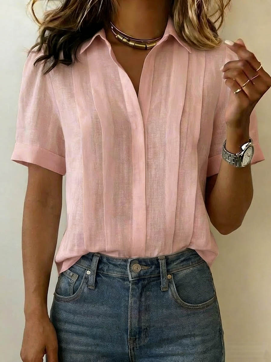 Ionea - Short Sleeve Button Shirt - White
