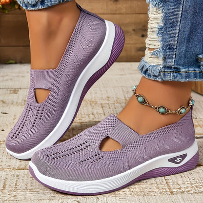 Yalia - Cushioned Walking Shoes - Purple