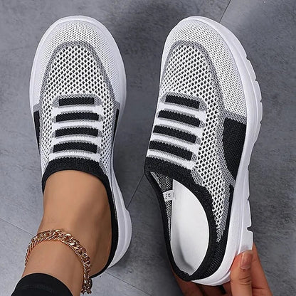 Quenby - Knit Slip On Sneakers Casual Fit - Black
