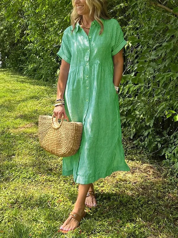 Lumae - Soft-Touch Maxi Shirt Dress - Blue