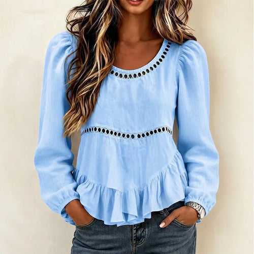 Genevelle - Soft-Touch Ruffled Blouse - Pink