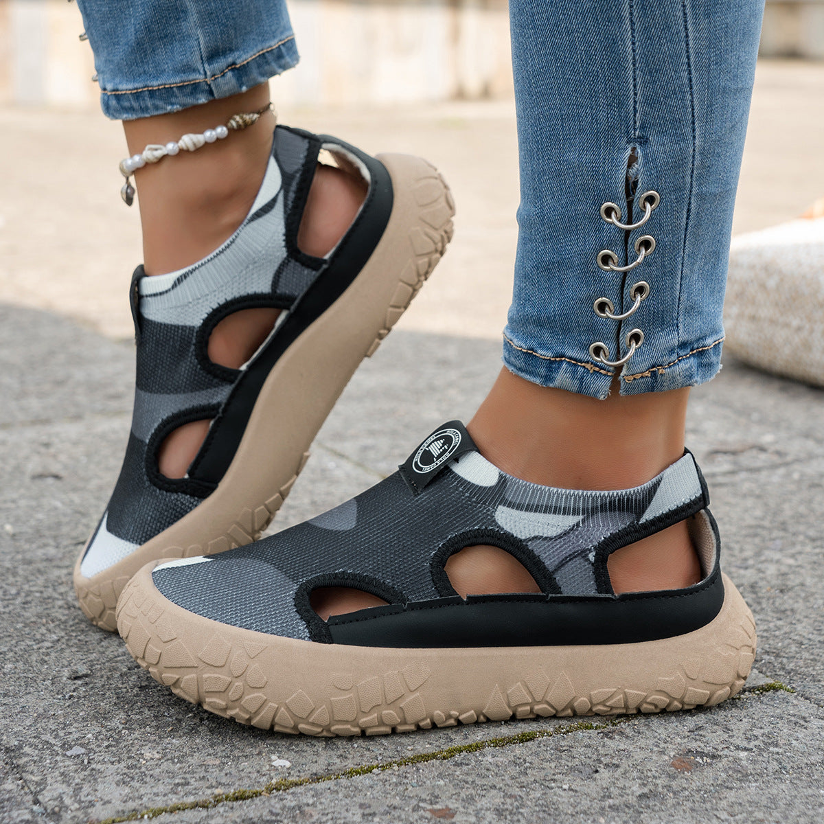 Maelina - Cushioned Comfort Walking Sneakers - Blue