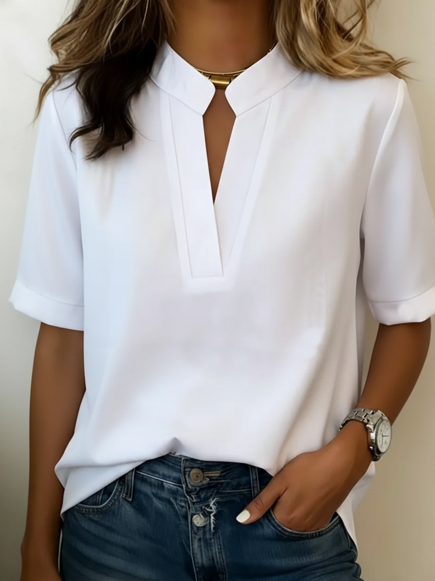 Xenia - Soft-Touch Blouse - Blue