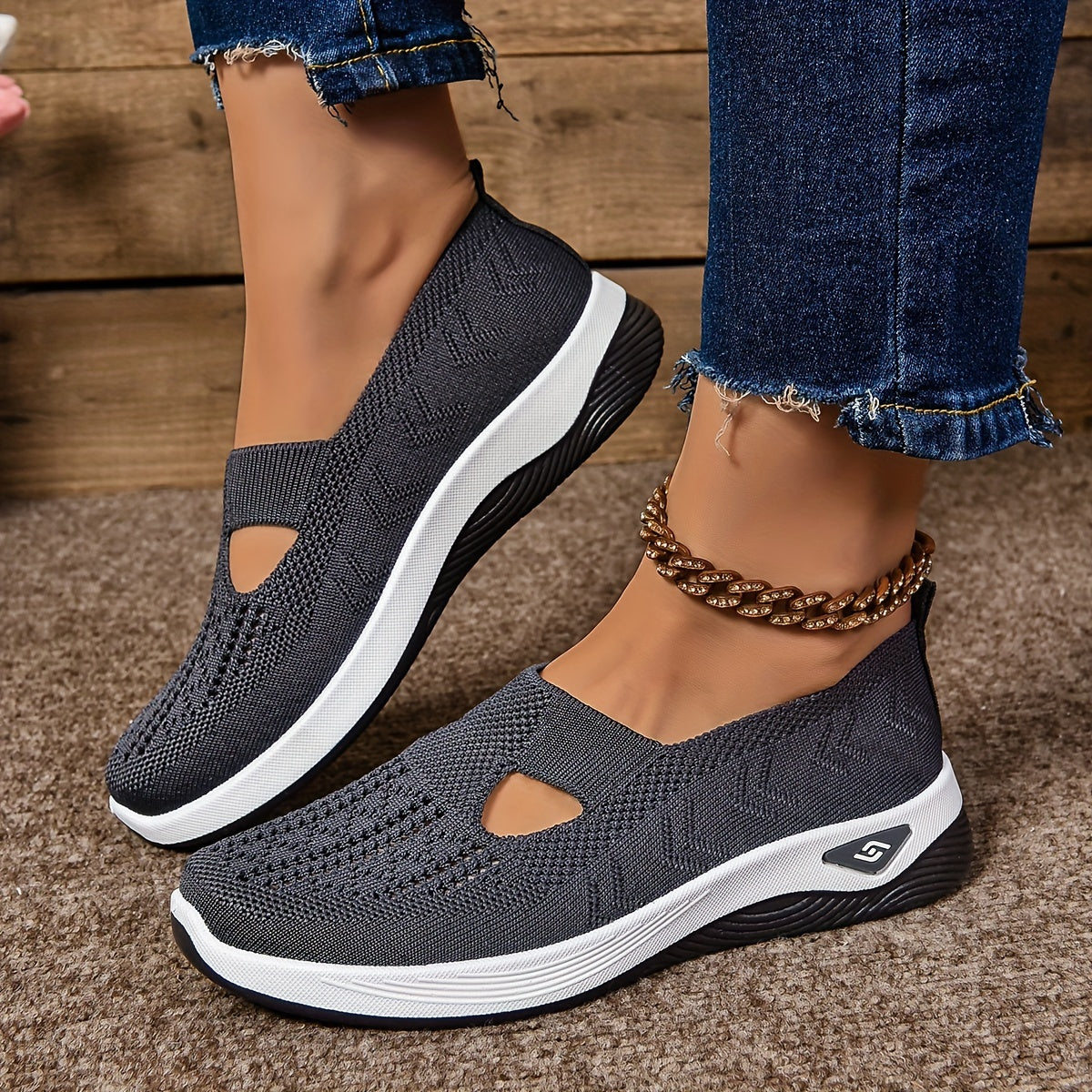 Yalia - Cushioned Walking Shoes - Purple