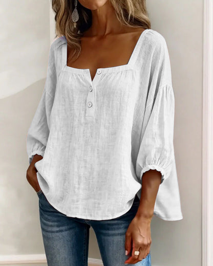 Zoya - Breezy Linen Blouse - White