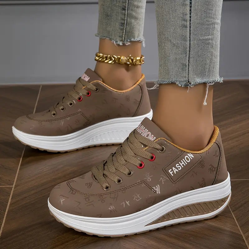 Qira - Platform Lace-Up Sneakers - Blue