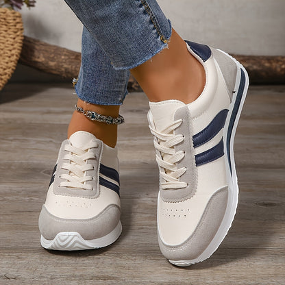 Eirene - Lace-Up Casual Sneakers - White