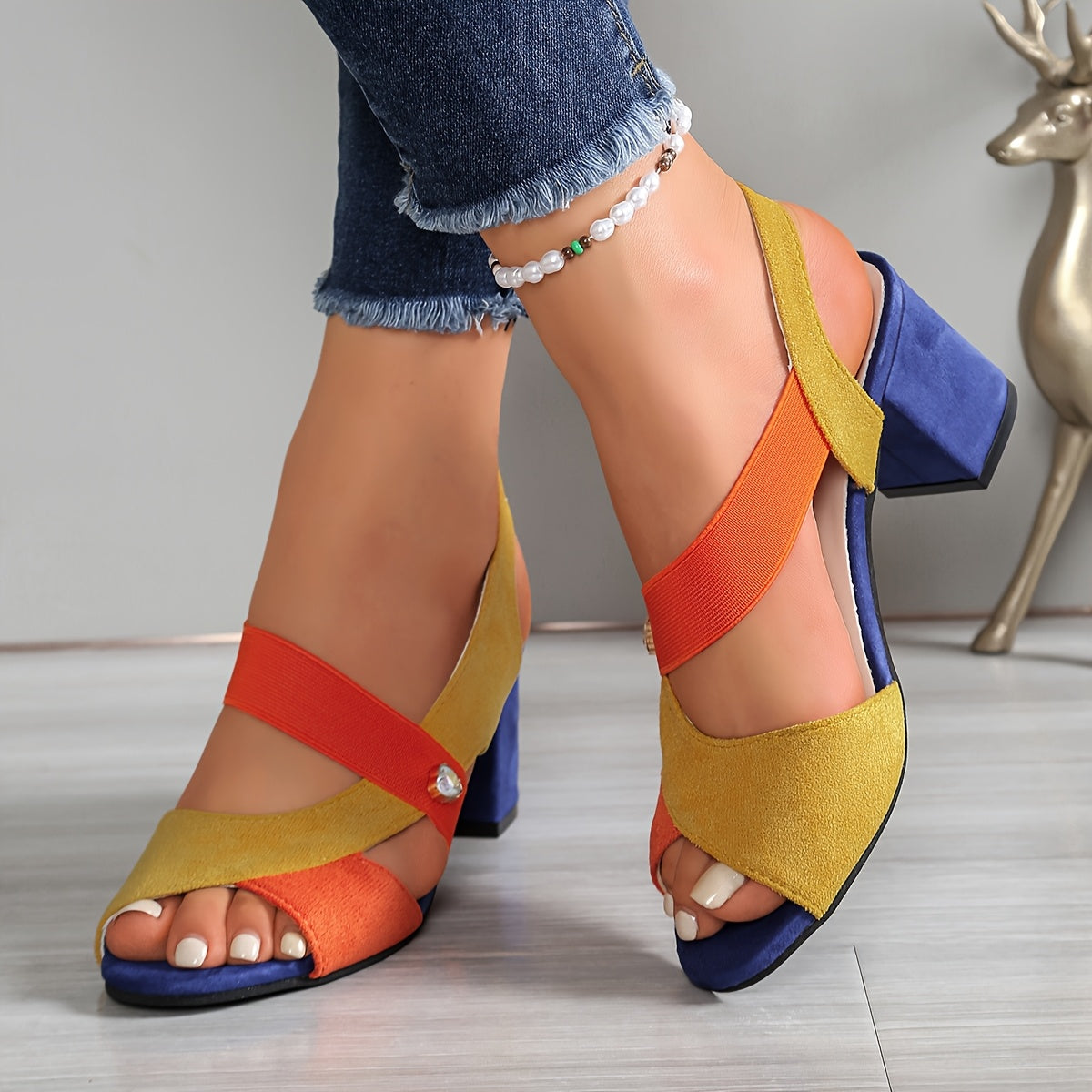 Elsinore - Supportive Heeled Sandals - Blue