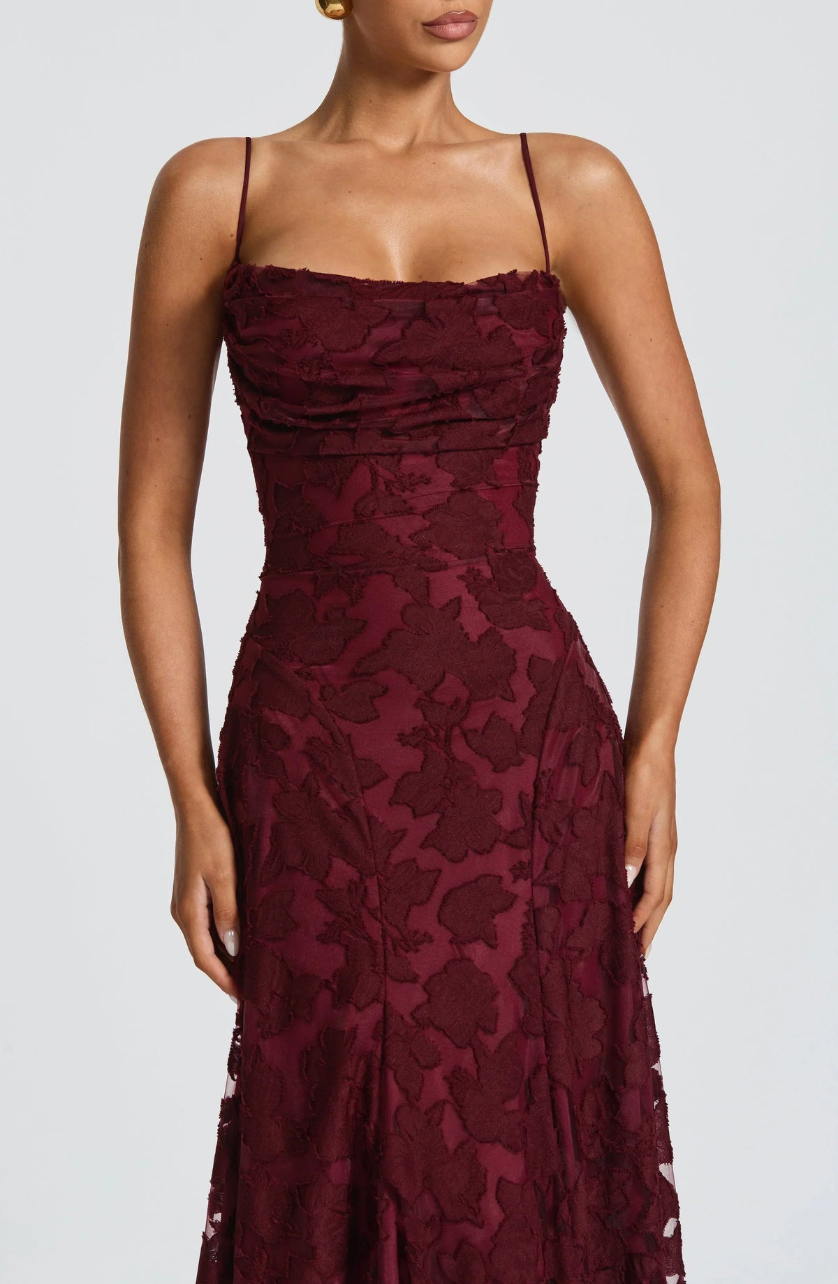 Veya - Lustrous Evening Dress - Cherry Gloss