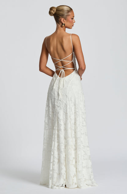 Veya - Lustrous Evening Dress - Ivory