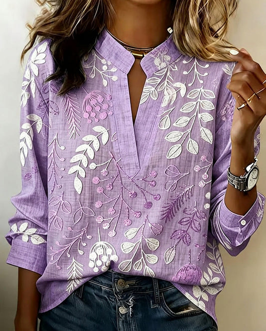 Brielle - Soft-Touch Blouse - Purple
