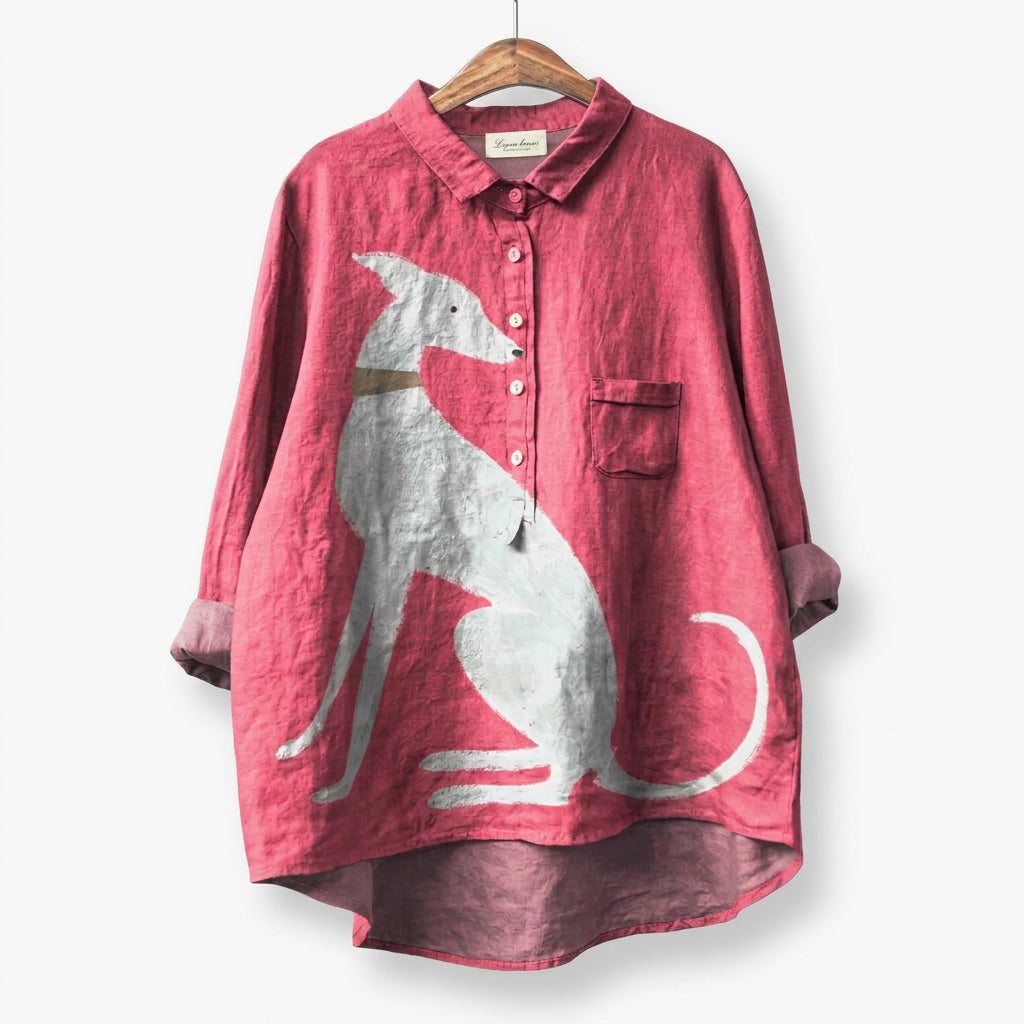 Kenzie - Soft-Touch Dog-Print Top - Style 1