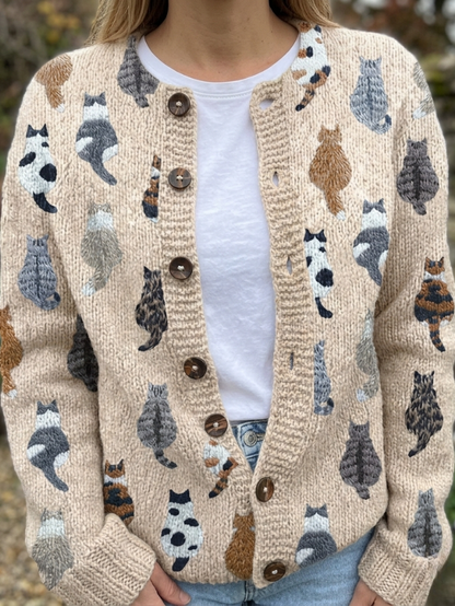 Ellavine - Soft-Touch Knit Cardigan - Beige