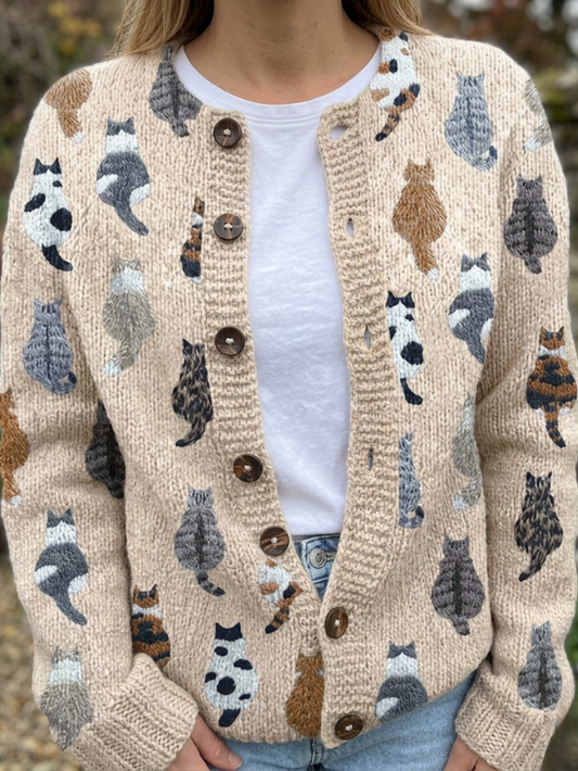 Ellavine - Soft-Touch Knit Cardigan - Beige