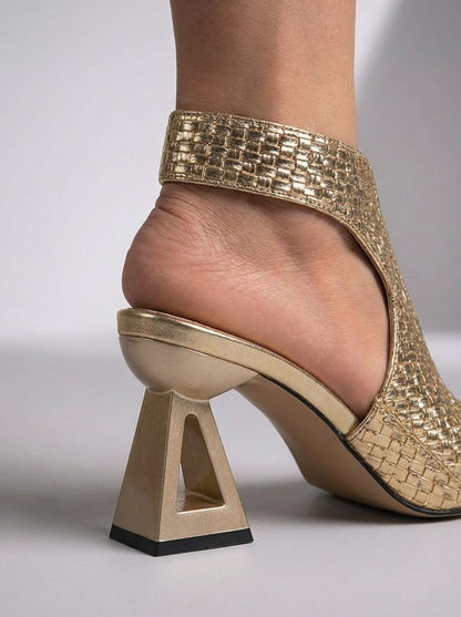 Indie - Cushioned Slingback Heels - Silver
