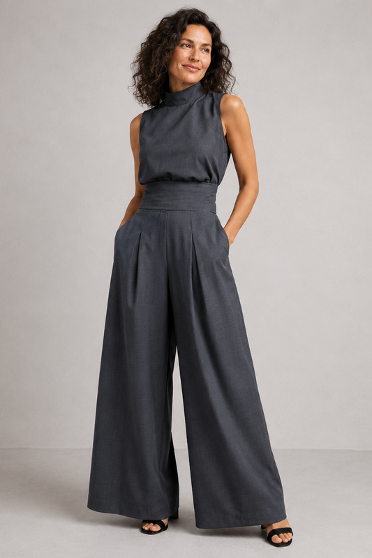 Goldie - Lightweight Linen Two-Piece Set - Khaki